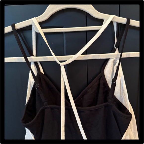 ❤️NWOT Free People Two Layer Strapless Black w/ White overlay Bodysuit Small❤️ - Picture 2 of 9